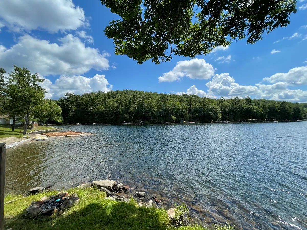 Forest and waterfront scenery at Twin Lakes Resort